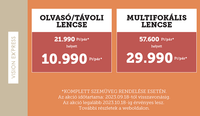 Őszi lencseakció a Vision Express-nél